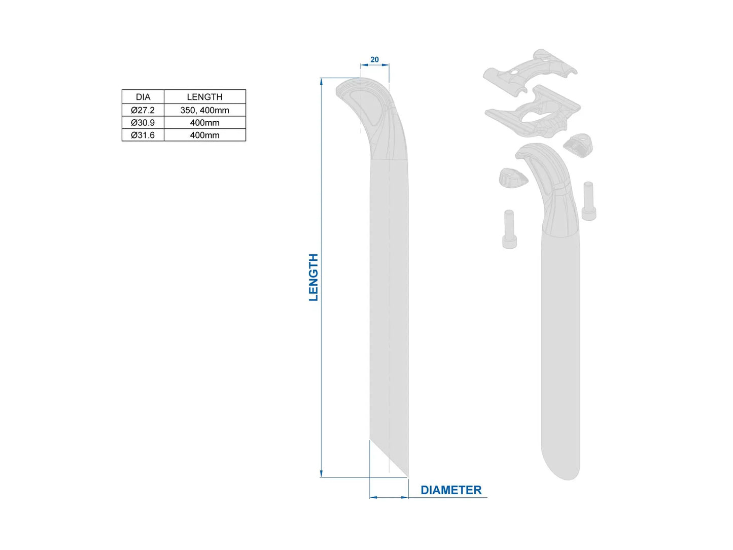 Selim RITCHEY WCS LINK TWO-BOLT Recuo 20mm