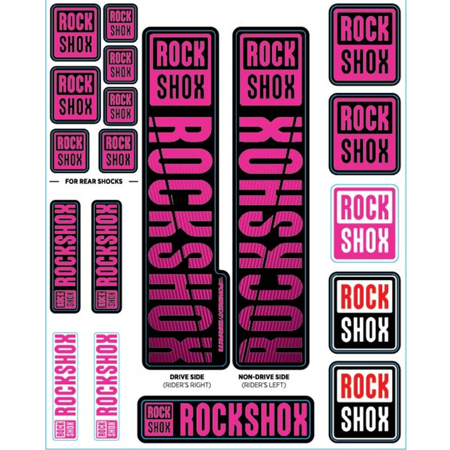 Kit Stickers pour Fourches Simple Té ROCKSHOX Plongeurs 35 mm (2018+) Violet