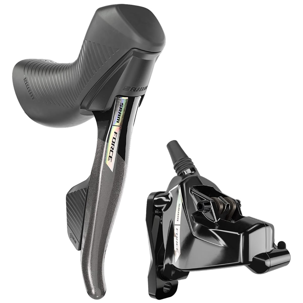 Par de manetes e pinças SRAM FORCE AXS D2 HRD 2x12 Flat Mount Discless