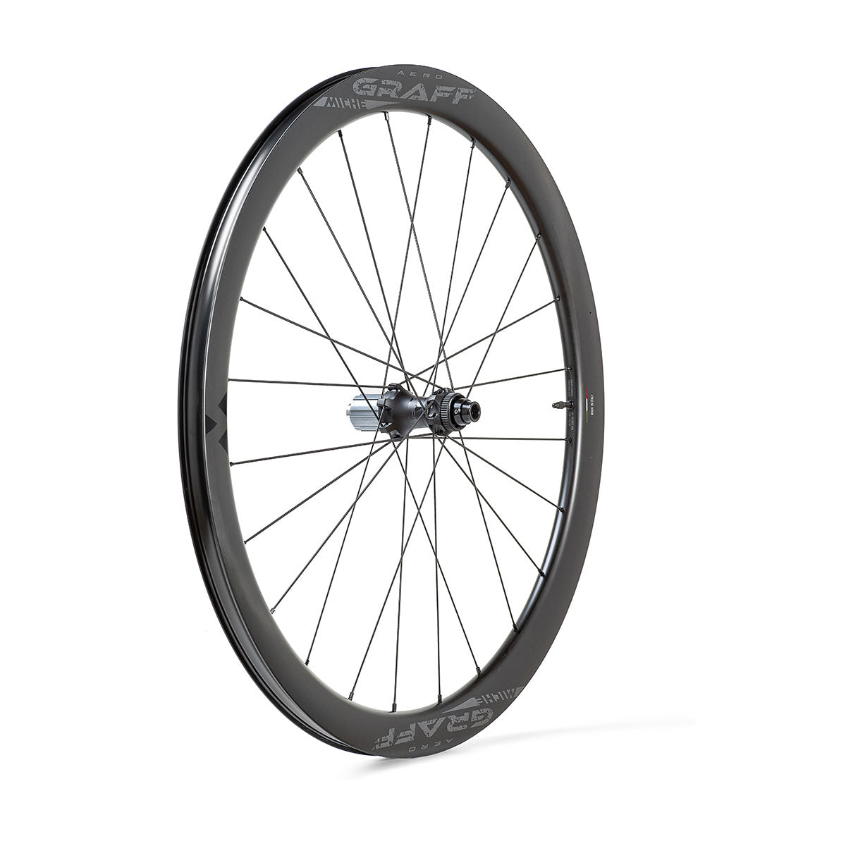 Par de rodas MICHE GRAFF AERO DISC Tubeless Ready (bloqueio central)