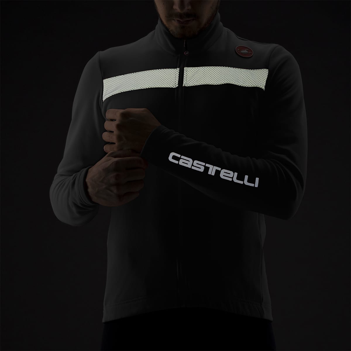 Camisola de manga comprida CASTELLI PURO 3 FZ Preto/Cinzento