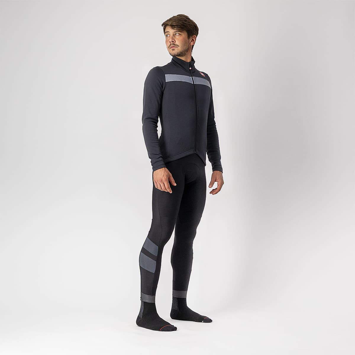 Camisola de manga comprida CASTELLI PURO 3 FZ Preto/Cinzento
