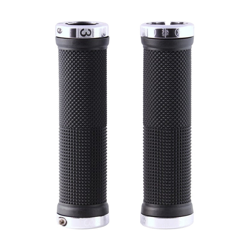 Grips SB3 KHEOPS Lock-On 129 mm Preto/Prata