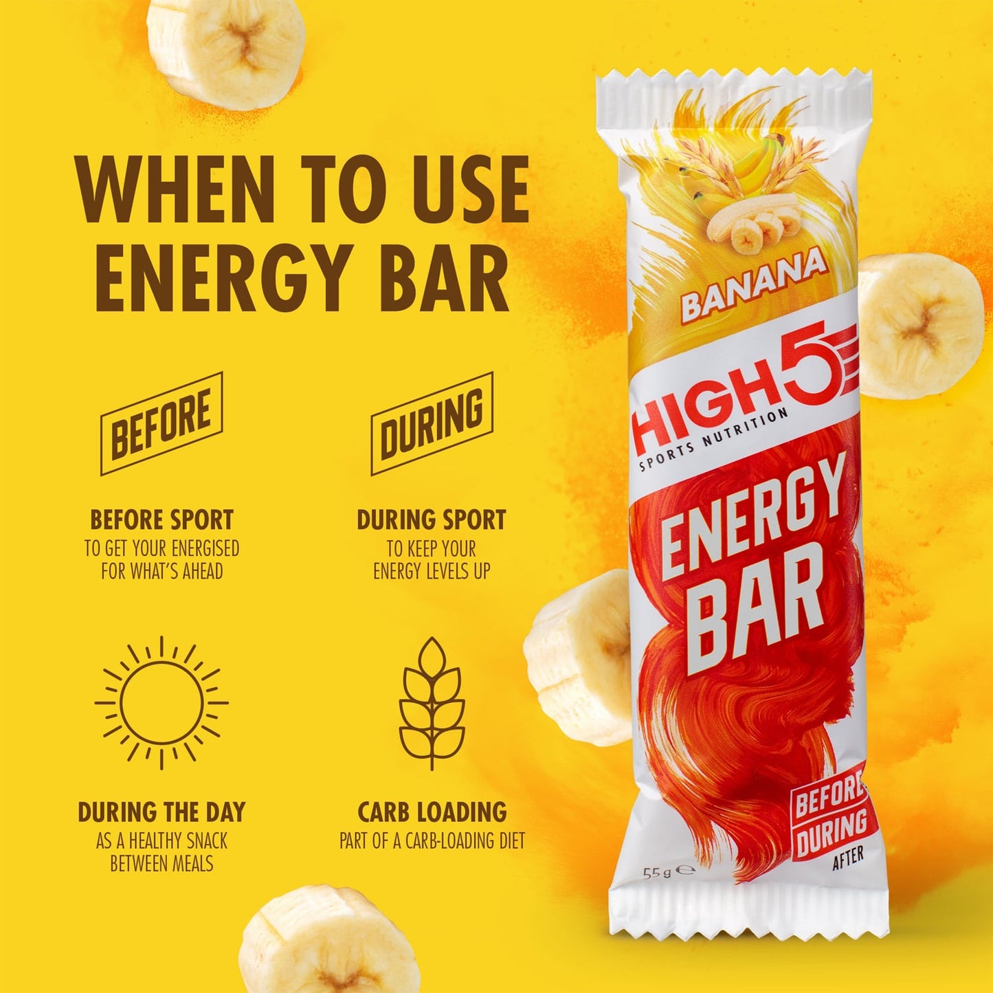 BARRA ENERGÉTICA HIGH5 (55g) Banana