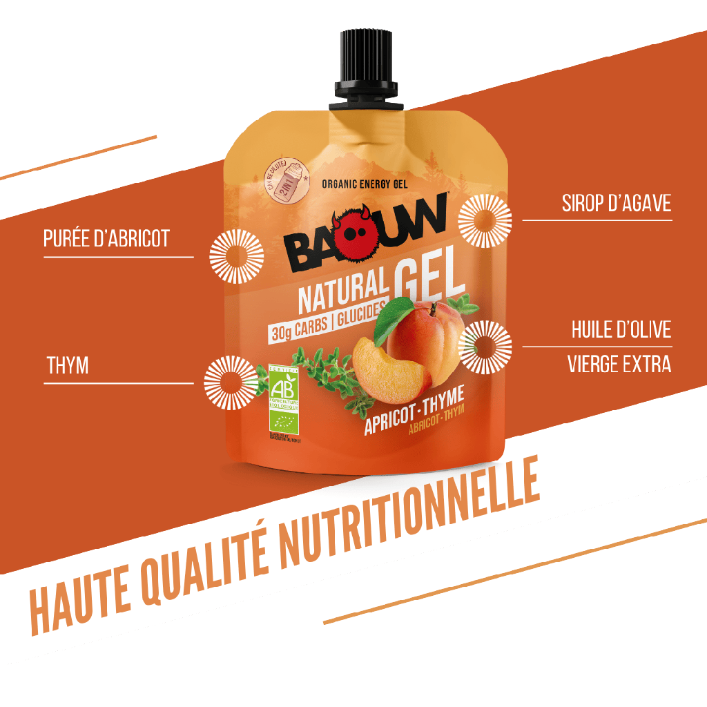 BAOUW Gel Energizante de Alperce e Tomilho Biológico (85g)