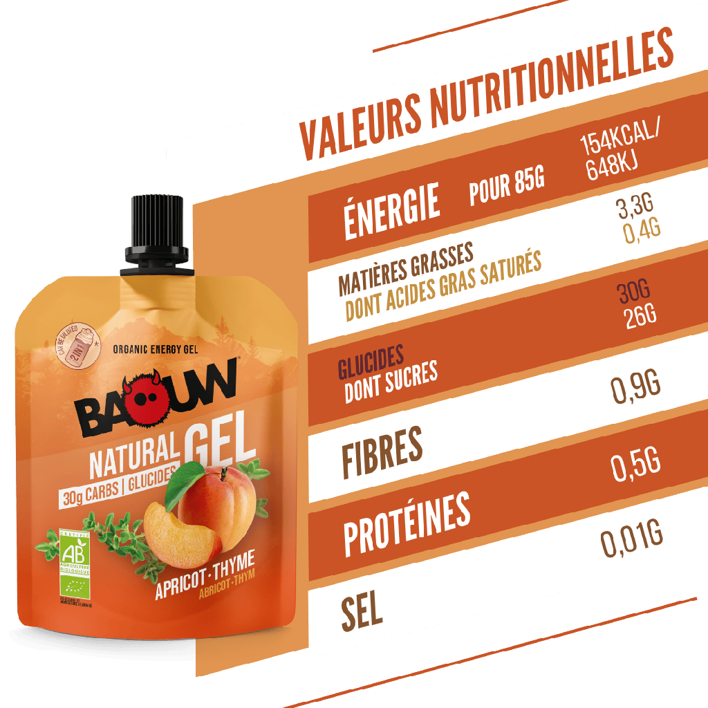 BAOUW Gel Energizante de Alperce e Tomilho Biológico (85g)