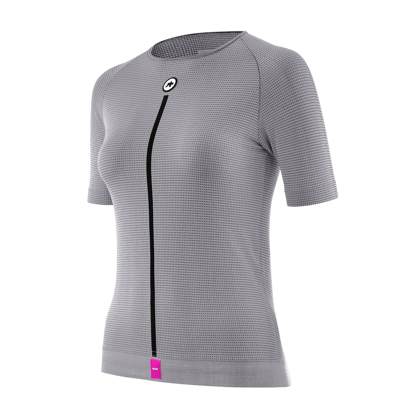 Roupa interior ASSOS NS SKIN LAYER P1 de manga curta para mulher, cinzenta
