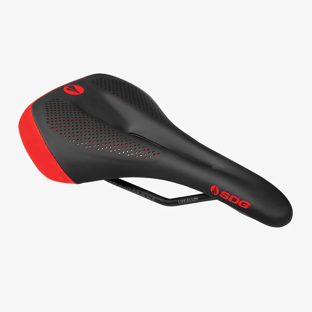 Selim para mulher SDG ALLURE V2 Lux-Alloy Rails Preto/Vermelho
