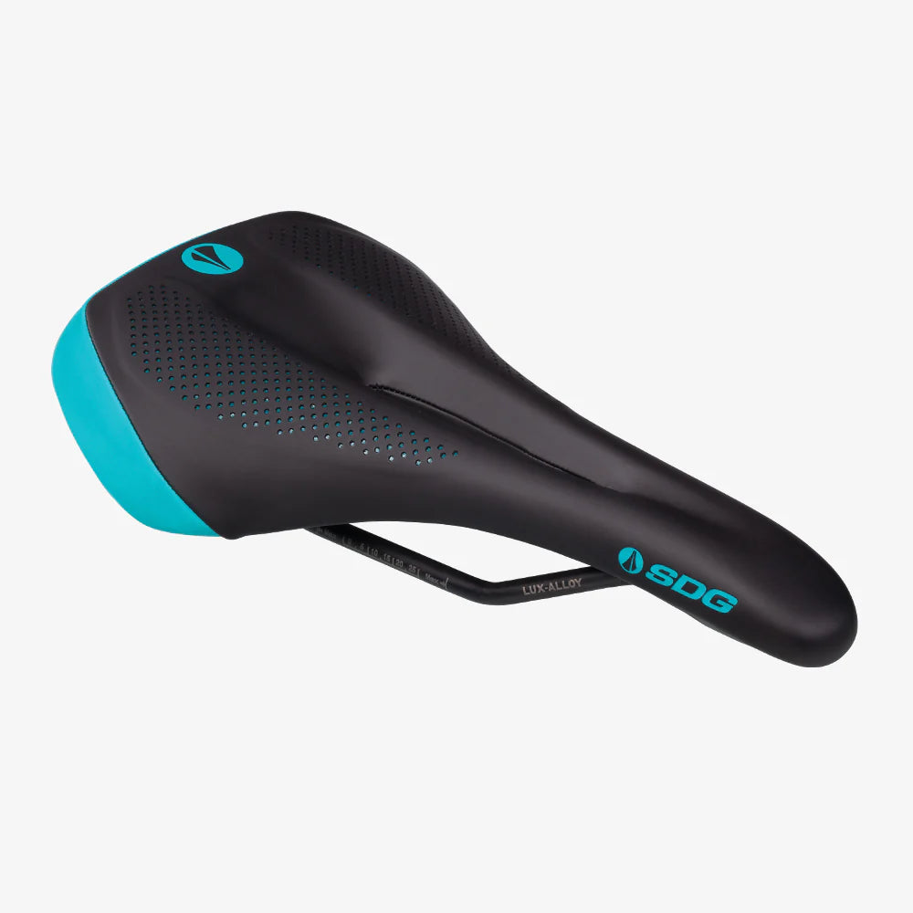 Selim para mulher SDG ALLURE V2-Lux Rails-Alloy Black/Turquoise