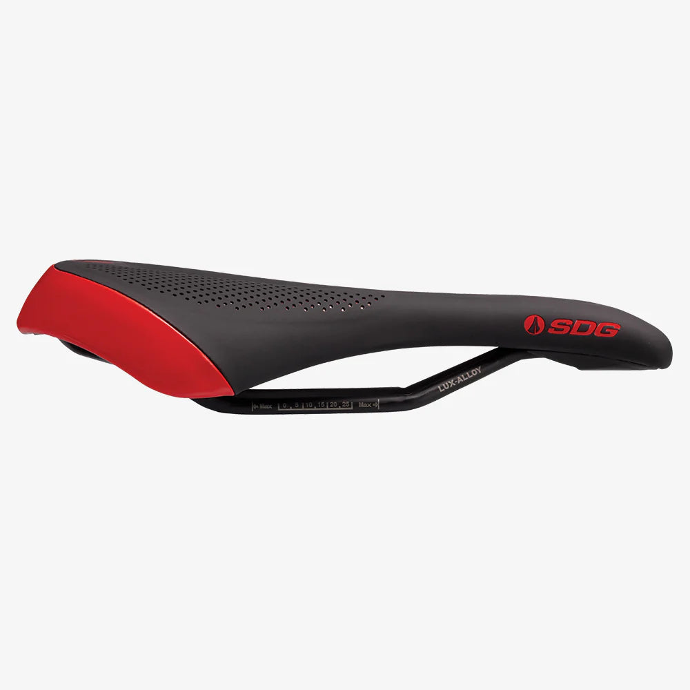 Selim para mulher SDG ALLURE V2 Lux-Alloy Rails Preto/Vermelho