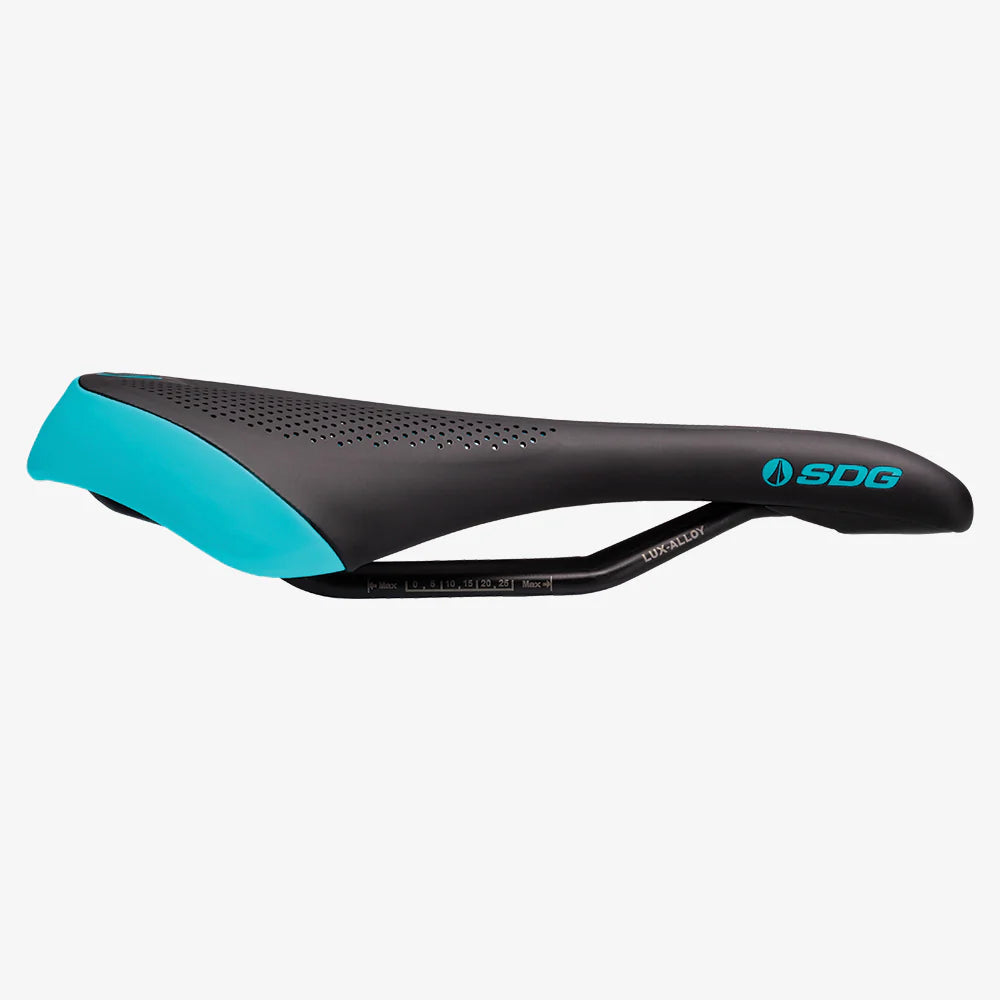 Selim para mulher SDG ALLURE V2-Lux Rails-Alloy Black/Turquoise