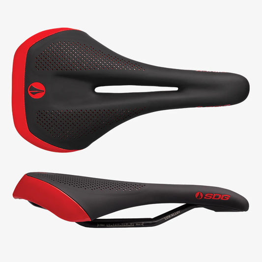 Selim para mulher SDG ALLURE V2 Lux-Alloy Rails Preto/Vermelho