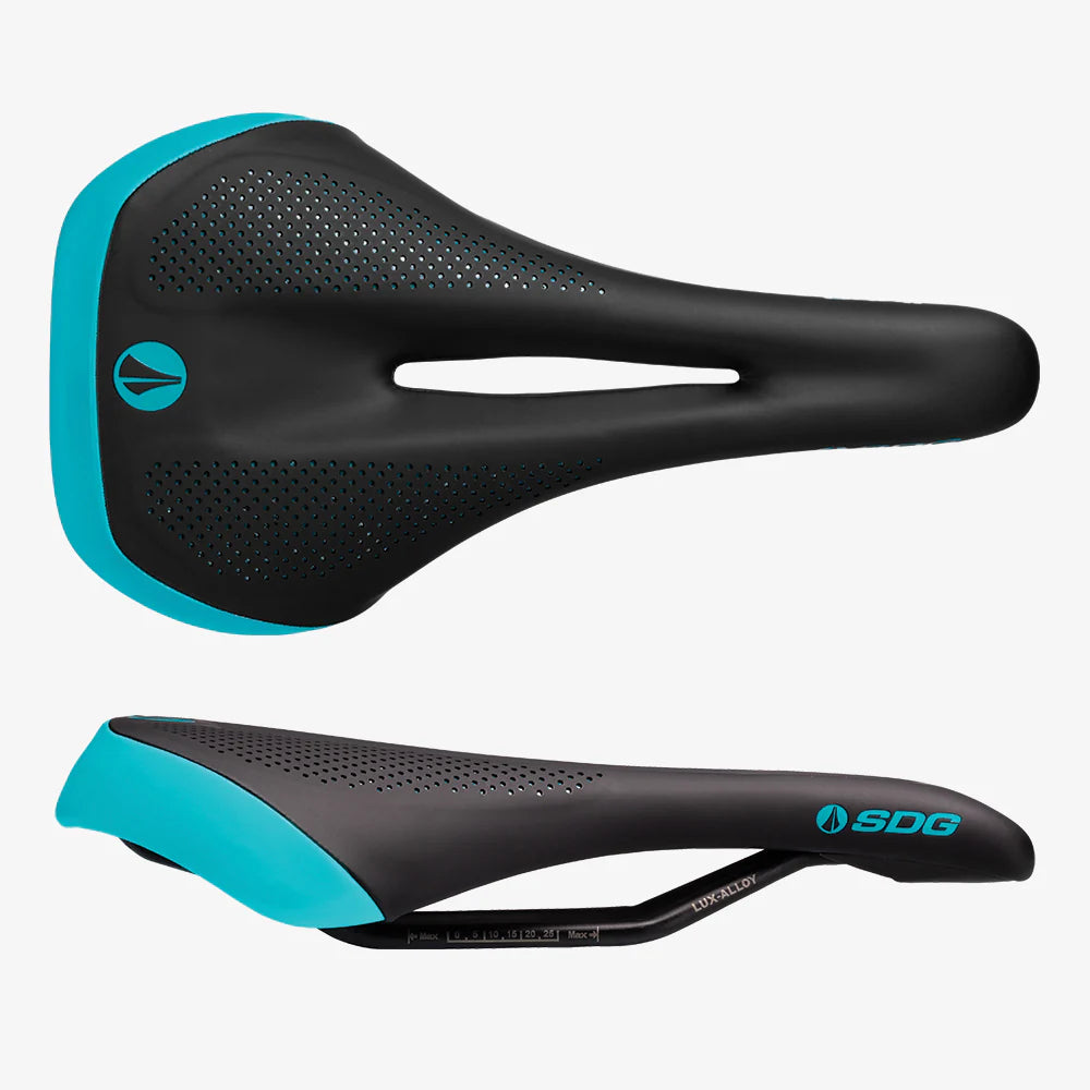 Selim para mulher SDG ALLURE V2-Lux Rails-Alloy Black/Turquoise