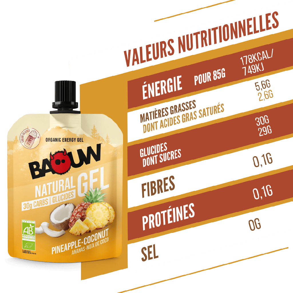 BAOUW Gel Energético Ananás/Coco Biológico (85g)