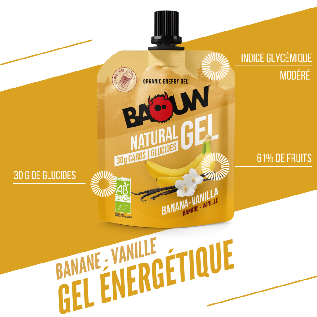 BAOUW ORGANIC Gel energético de banana e baunilha (85g)