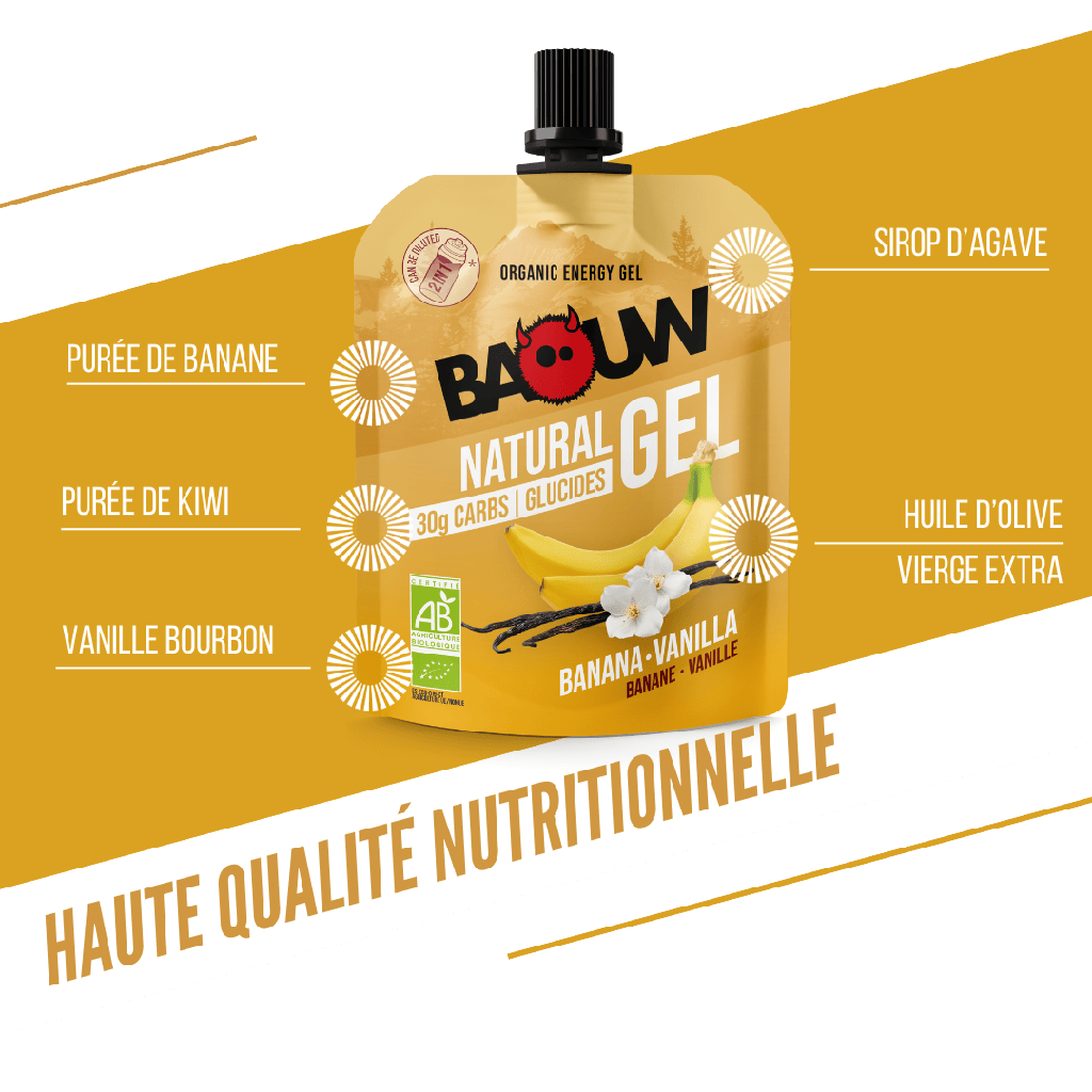 BAOUW ORGANIC Gel energético de banana e baunilha (85g)