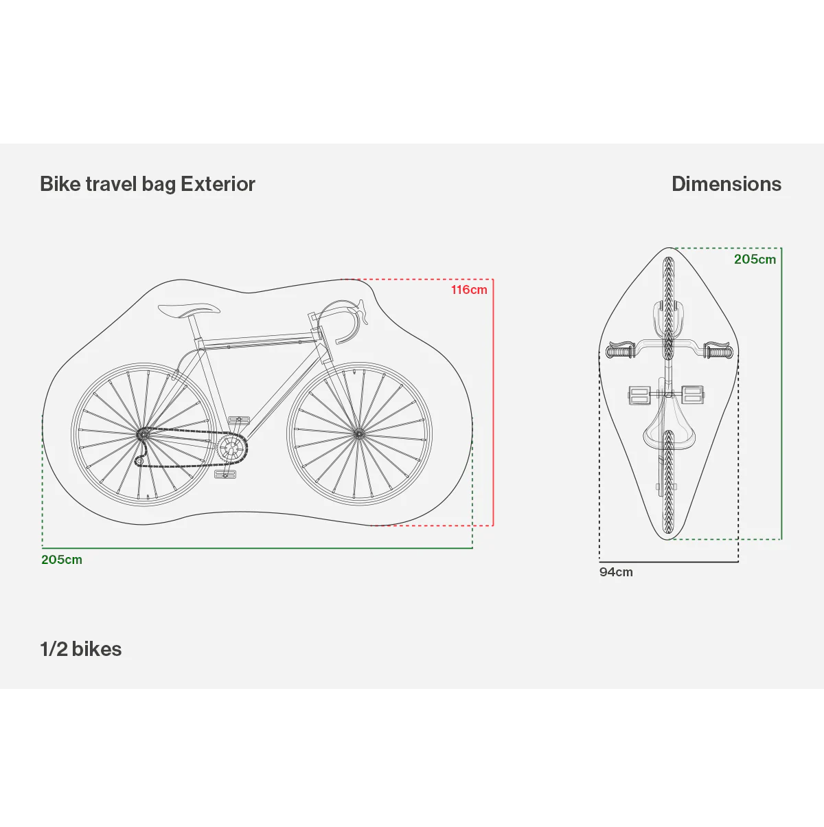 Capa protetora para suporte de bicicletas BUDS CAR BIKE RACK AND RAIN COVER 1/2 Bikes