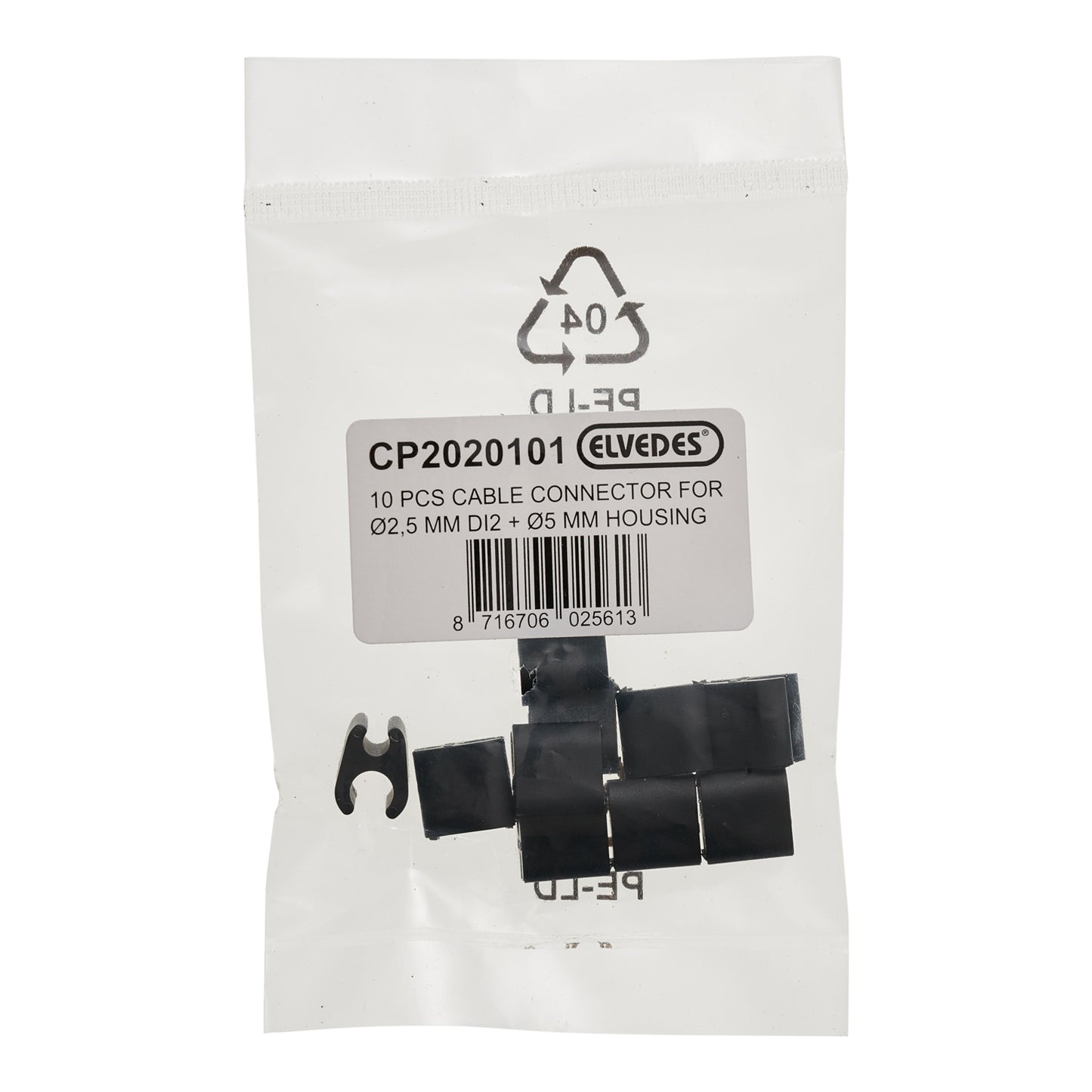 Kit de 10 Cabos ELVEDES Clips Duo Preto 5mm/2.5mm DI2