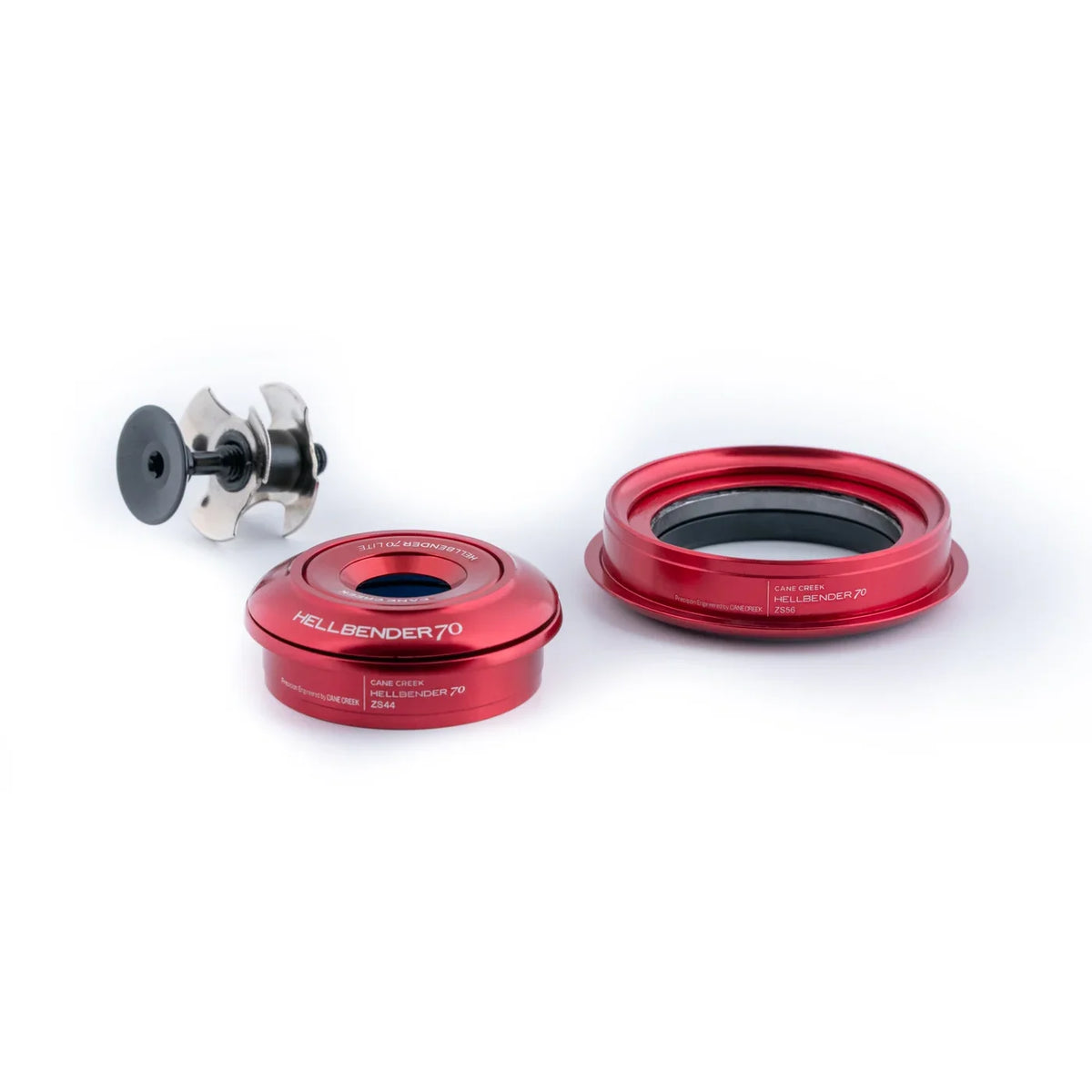 Caixa de direção semi-integrada cónica CANE CREEK Hellbender 70 Lite 1"1/8-1.5" ZS44/ZS56 vermelha