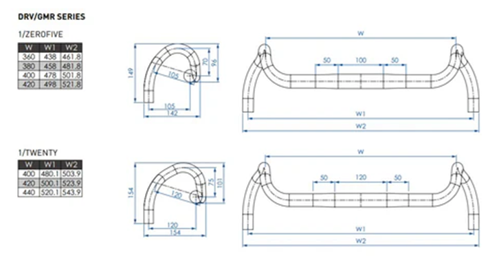 Gravel PROFILE DESIGN DRV/GMR Guiador Drop 120