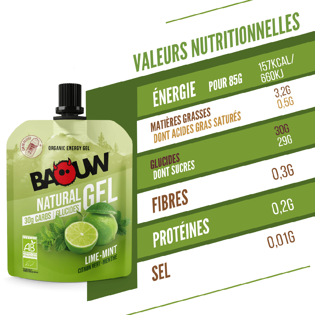 BAOUW Gel Energizante Lima/Menta Biológica (85g)