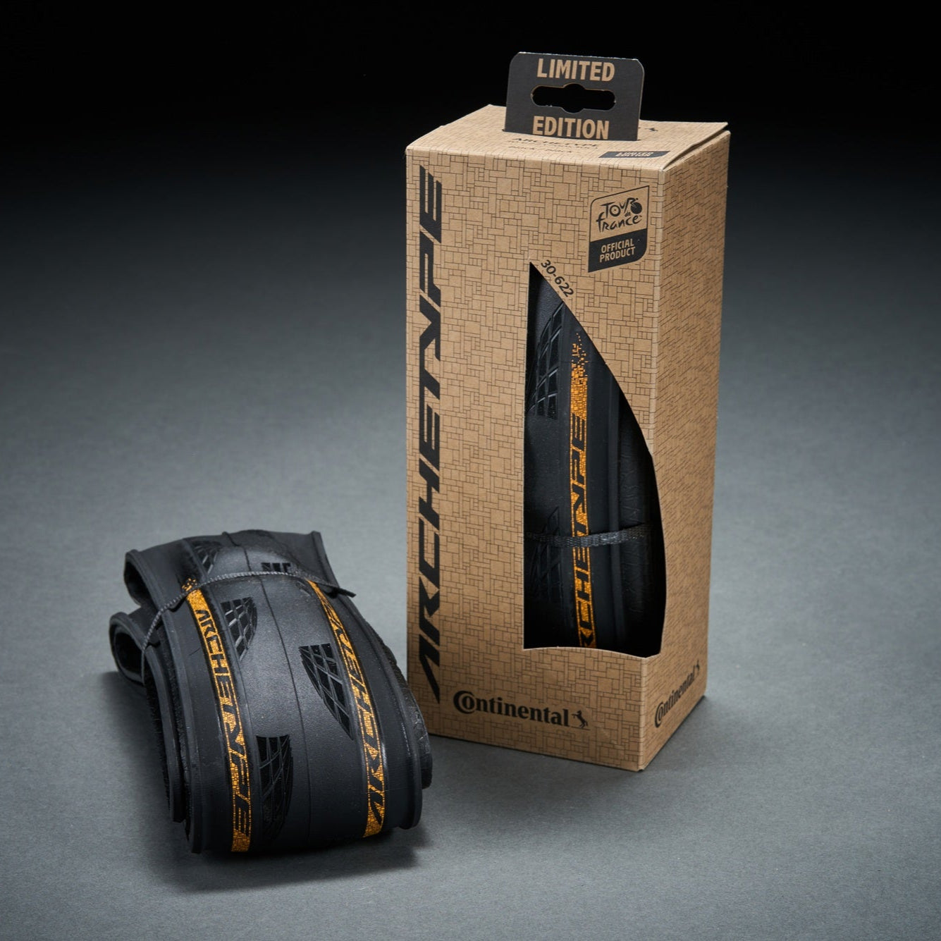 CONTINENTAL ARCHETYPE TDF 2025 700x30c Tubeless Ready Black tyre - Edição limitada