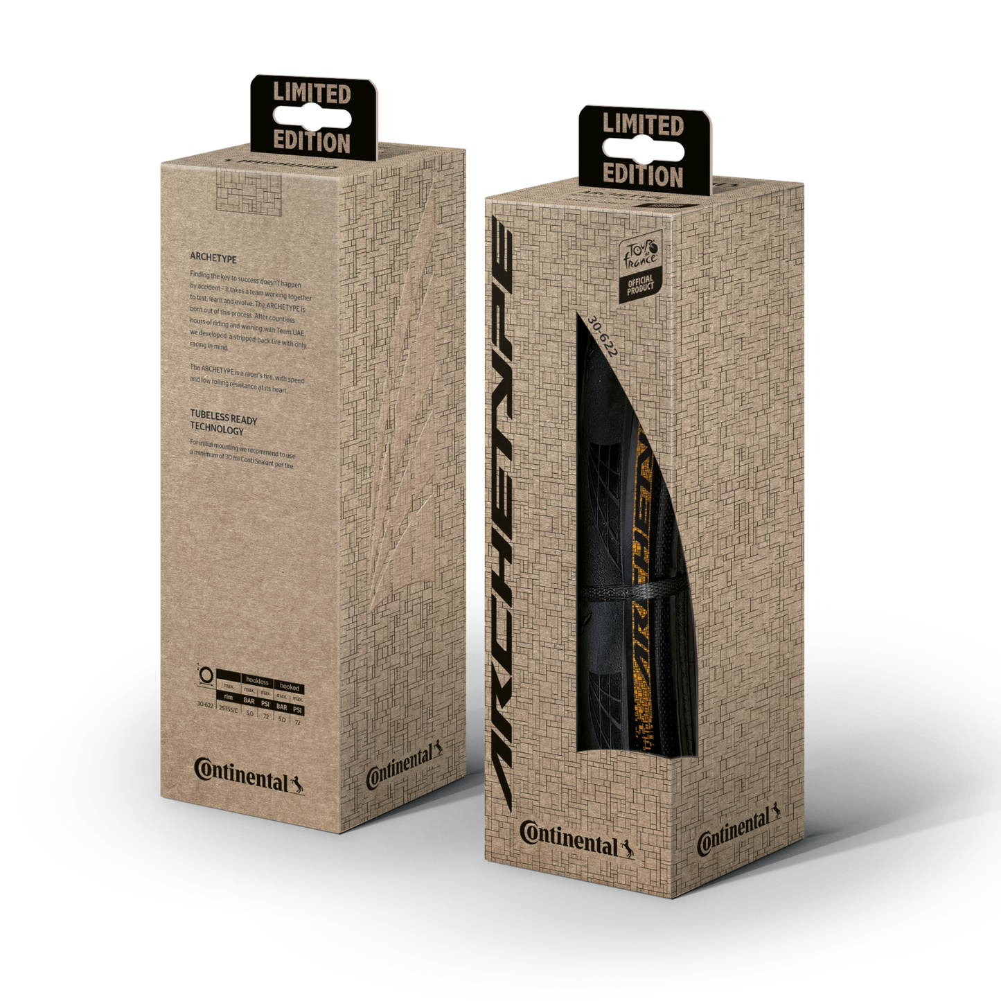 CONTINENTAL ARCHETYPE TDF 2025 700x30c Tubeless Ready Black tyre - Edição limitada