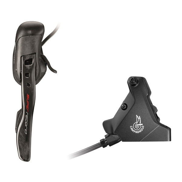 Alavanca e pinça traseira CAMPAGNOLO SUPER RECORD EPS de 160 mm com montagem plana e sem folga