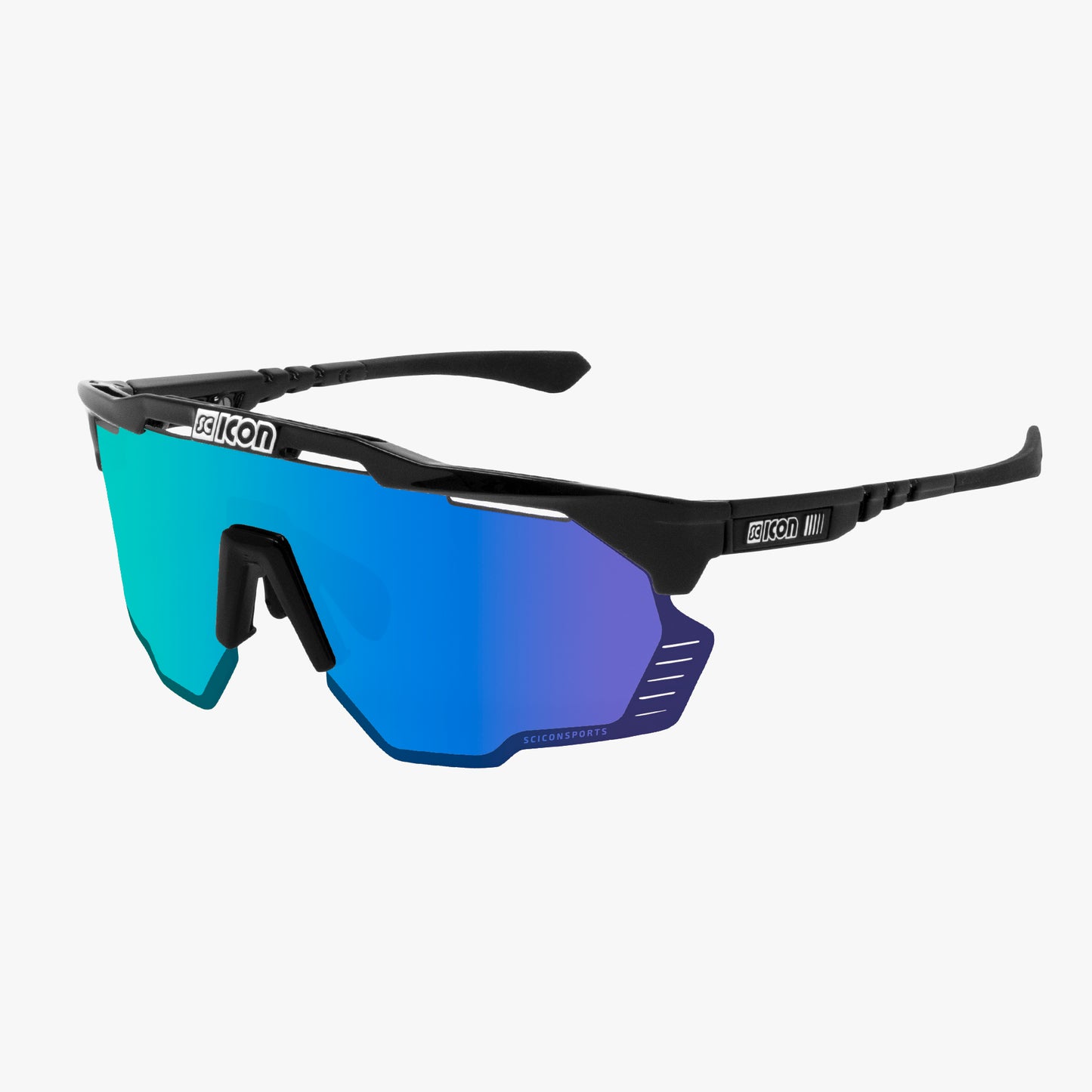 Óculos de sol SCICON AEROSHADE KUNKEN Preto Multimirror Azul