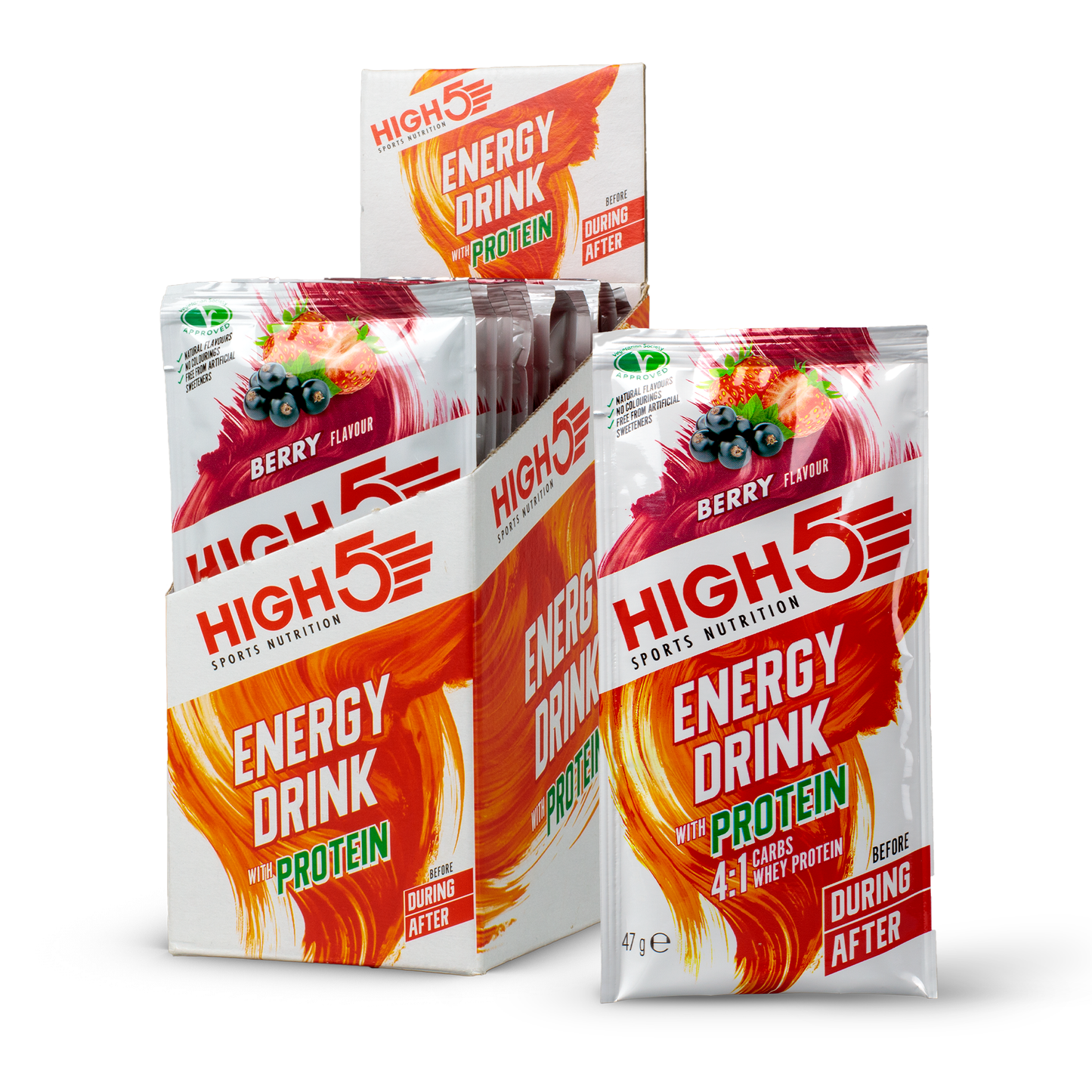 Bebida energética HIGH5 ENERGY DRINK PROTEÍNA (47g) Frutos vermelhos