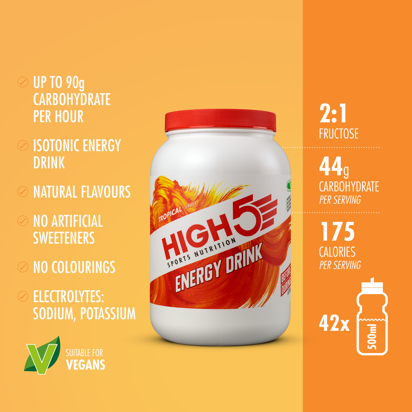 Bebida energética HIGH5 ENERGY DRINK (2,2 kg) Tropical