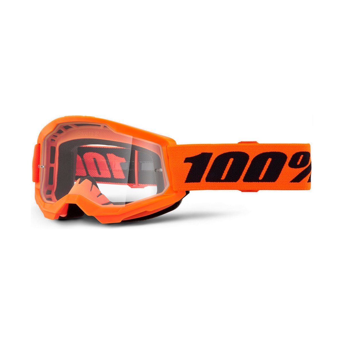 Máscara 100% STRATA 2 Junior Laranja Lente Transparente