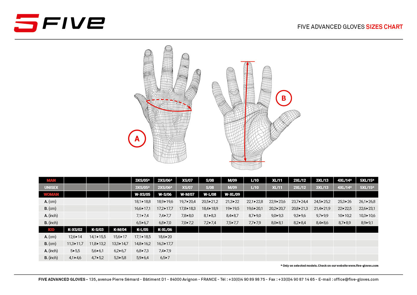 Luvas FIVE RC3 Brancas