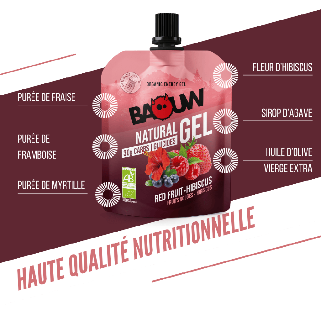 BAOUW Gel Energético Biológico Frutos Vermelhos-Hibisco (85g)