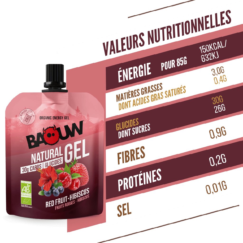 BAOUW Gel Energético Biológico Frutos Vermelhos-Hibisco (85g)