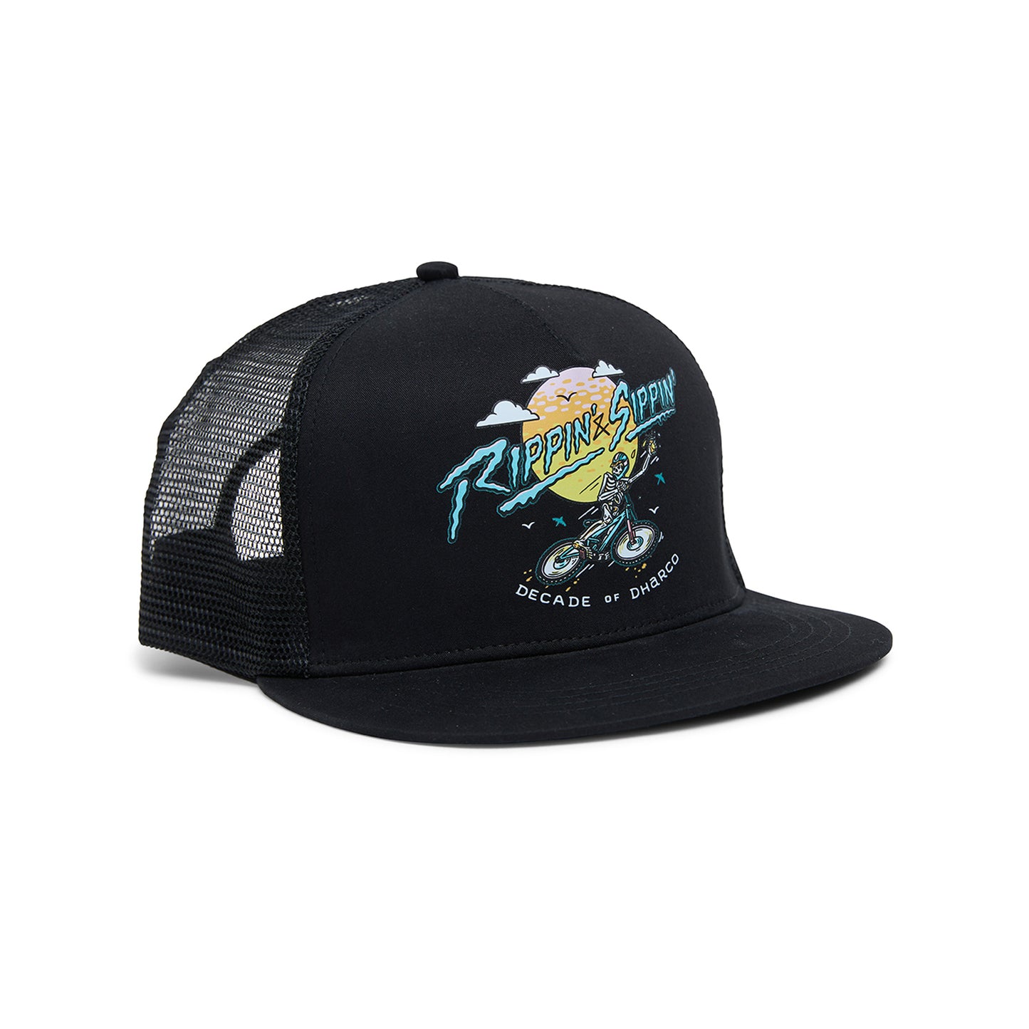 Boné DHARCO FLAT BRIM TRUCKER RIPPIN AND SIPPIN Preto