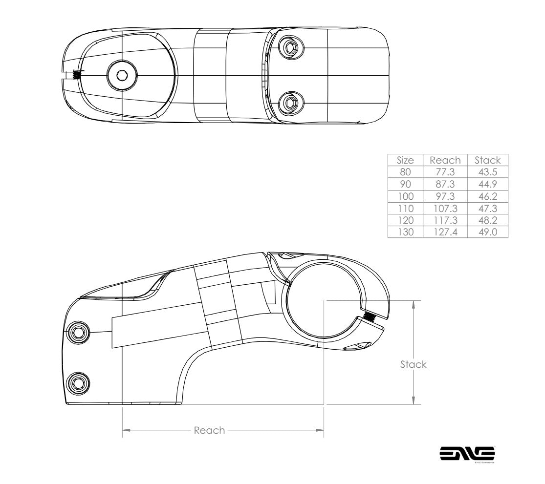 ENVE Stem Passagem interna de grande altura