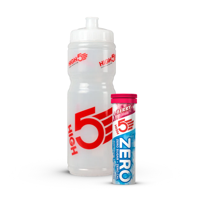 Garrafa + 10 comprimidos de hidratação electrolítica HIGH5 CYCLE PACK Frutos vermelhos