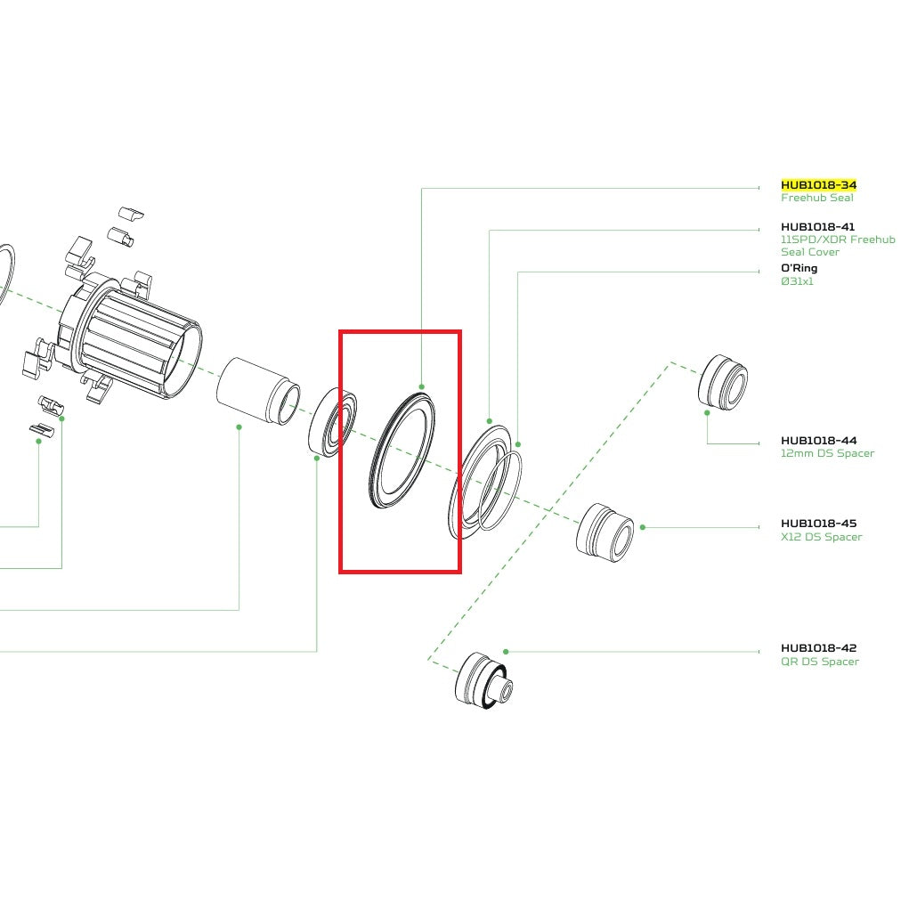 Vedação Labrinth para HOPE EVO / PRO 5 Hub Freewheel Housing