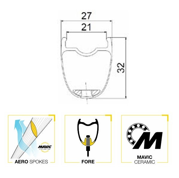 Roda dianteira MAVIC COSMIC SLR32 DISC Tubeless Ready (Center Lock) 2025