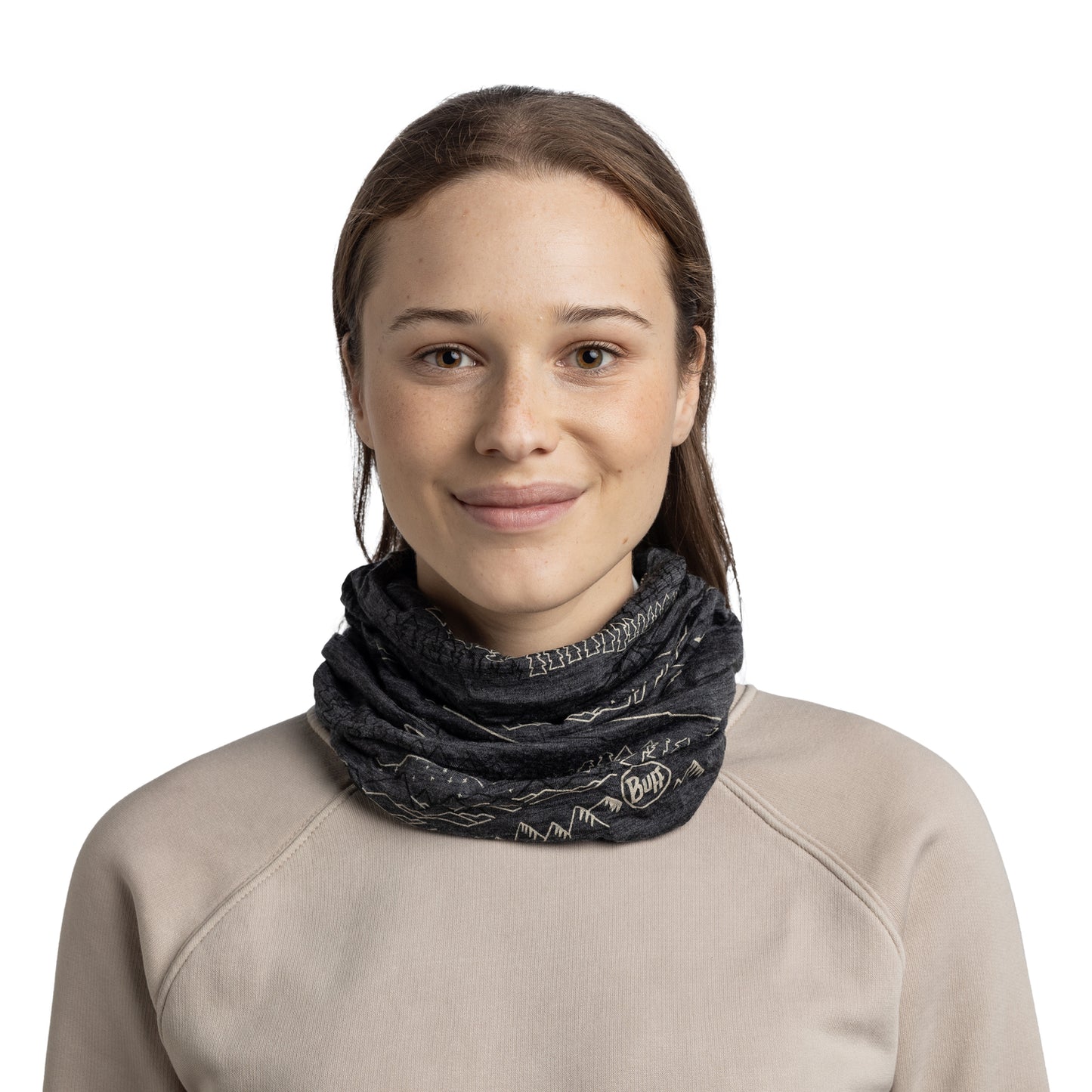 Gargantilha BUFF MERINO LIGHTWEIGHT PRINT Cinzento