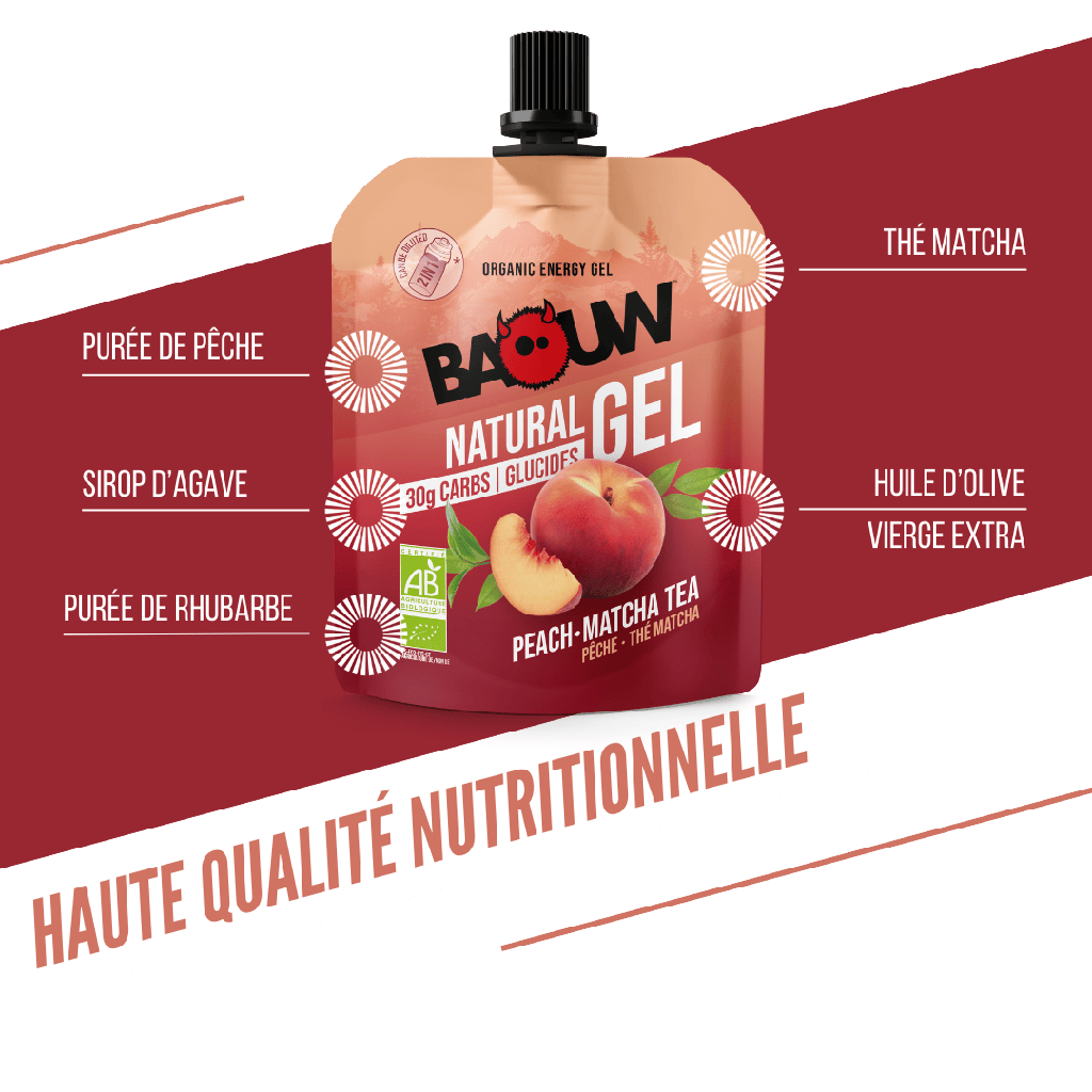 BAOUW Gel Energético Chá de Pêssego-Matcha Biológico (85g)