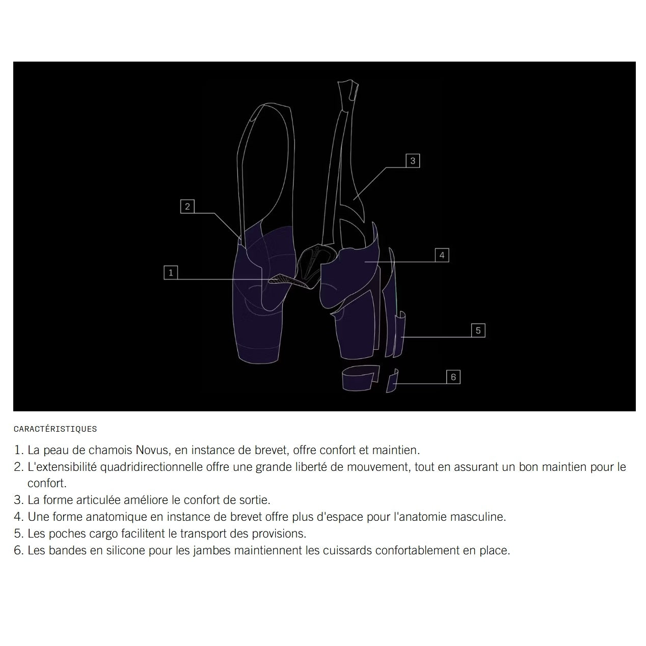 Calças de algodão CADENCE CARGO Bib Tight para mulher Preto