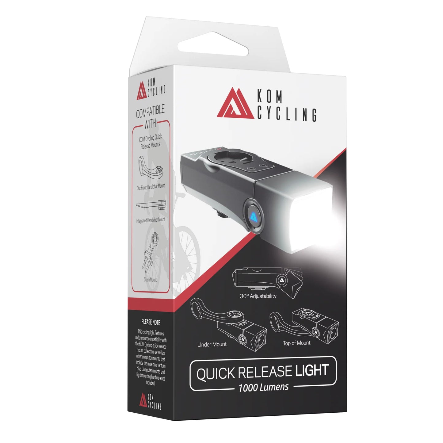 Iluminação frontal KOM CYCLING QUICK RELEASE LIGHT 1000