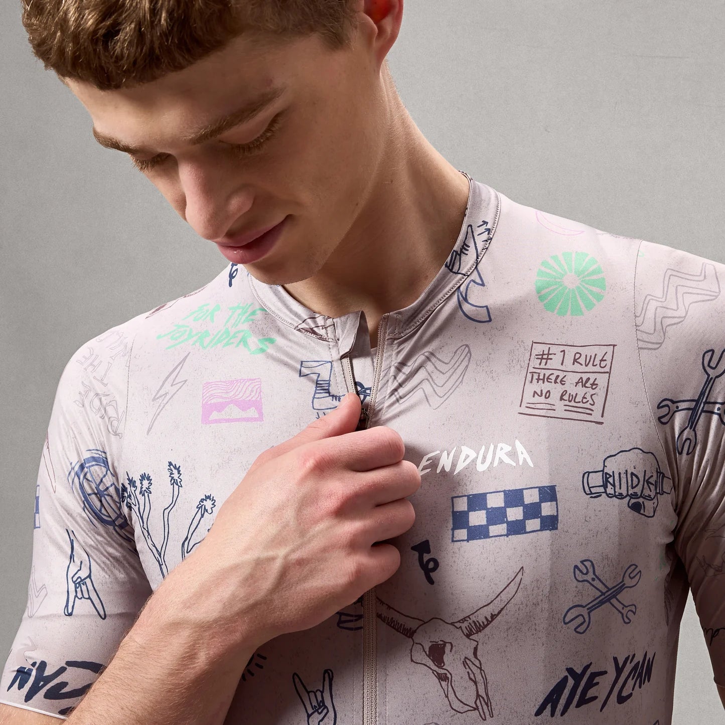 Camisola ENDURA PRO SL PRINT de manga curta em titânio