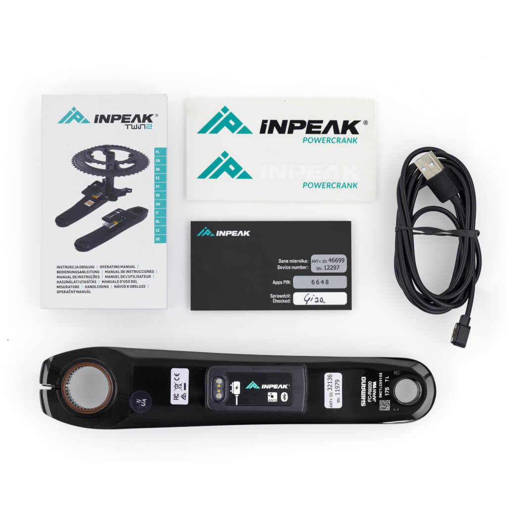 Braço esquerdo do pedaleiro com medidor de potência INPEAK POWERCRANK-E Shimano Dura-Ace R9200