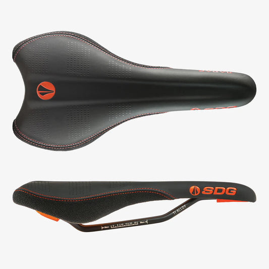SDG RADAR MTN Rails Titanium-Aluminium Saddle Preto/Laranja