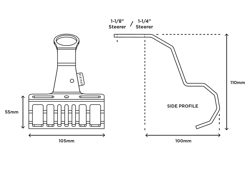 Barra do para-choques 1-1/4 Preto