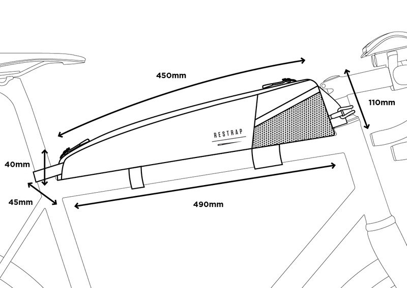 Saco de armação RESTRAP RACE TOP TUBE BAG LONG 2 L Preto