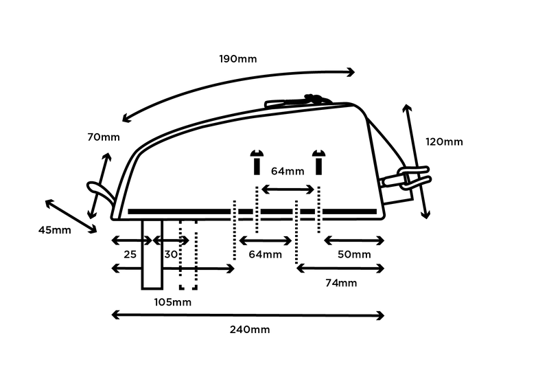 Saco de armação RESTRAP RACE TOP TUBE BAG SHORT 1,2 L Preto